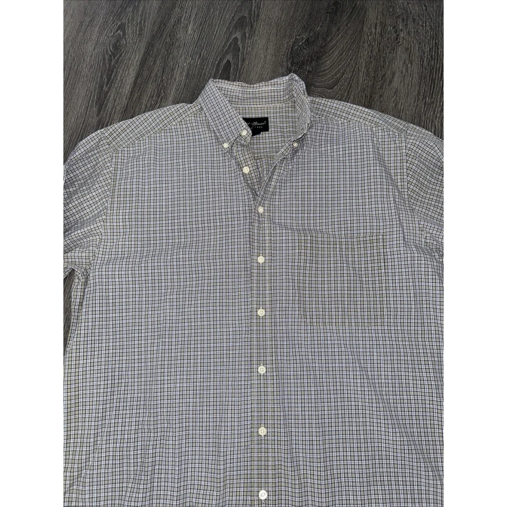 Eddie Bauer Mens Large Button-Up Shirt Tan Checks Long Sleeve